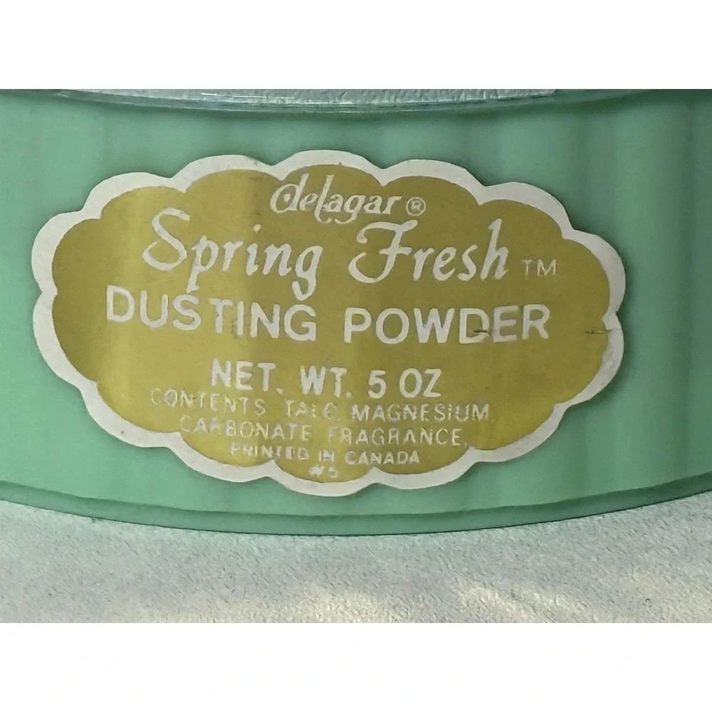 Delagar Belcam Vintage Spring Fresh‎ Dusting Powder Mint Green Box Unopened